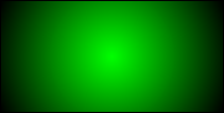 调整从中心位置的浅绿色到四个角的黑色的圆形径向渐变的尺寸以使圆直径与较长维度相匹配的示例。